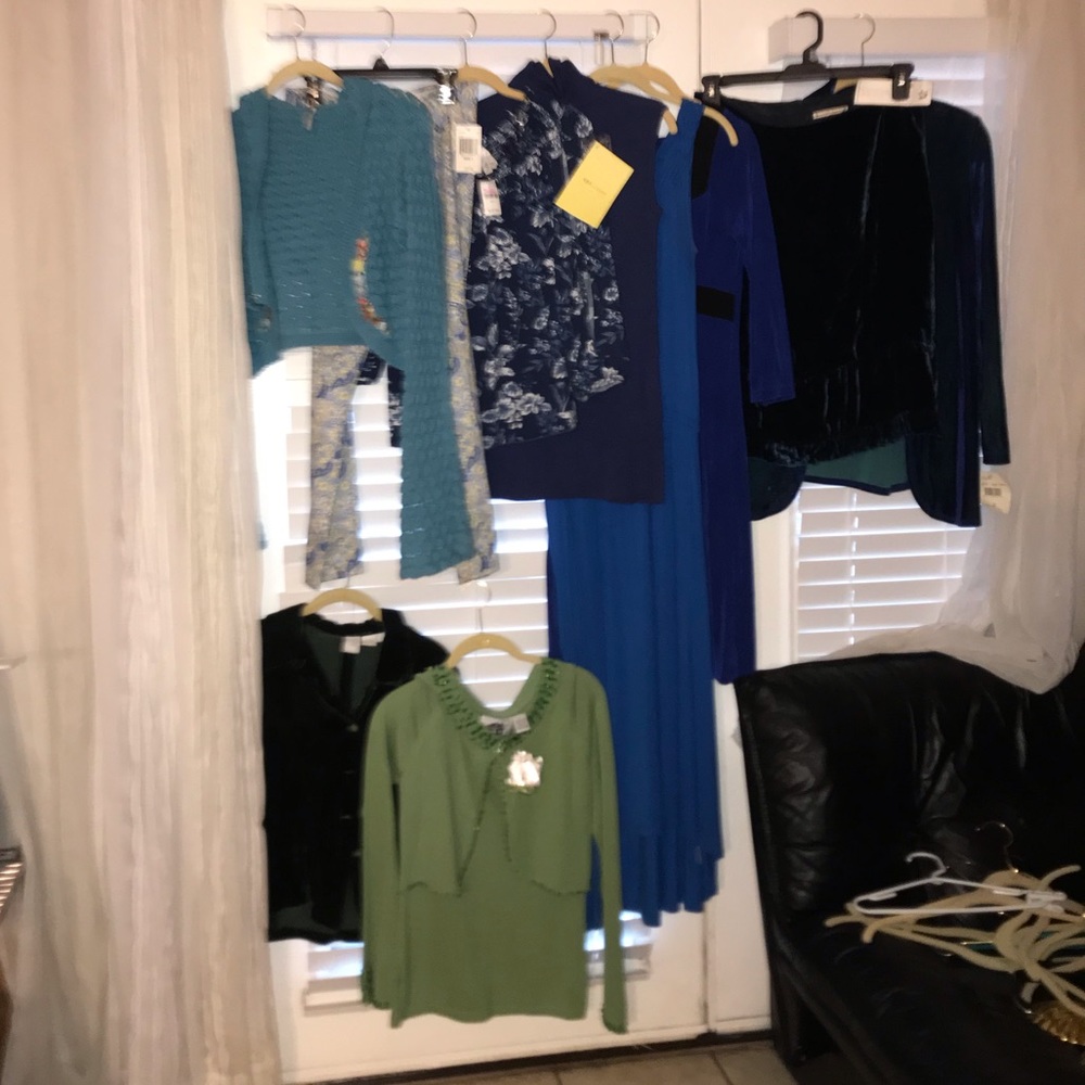 10pc Blue/Green Blouse, sweater, pants NewTags-sm